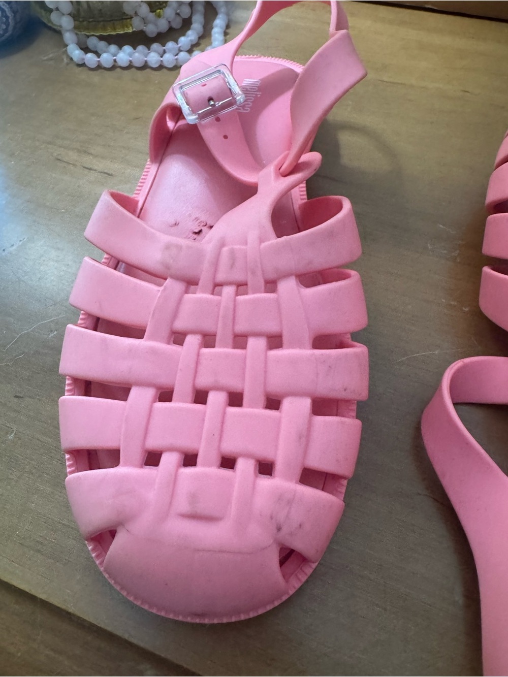 Y2K Pink Jelly Sandal-Melissa Brand Possession Fisherman Shoes - Picture 5 of 7